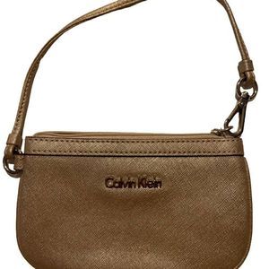 Calvin Klein Gold Wristlet - 6" L, 1" D, 4.5" H